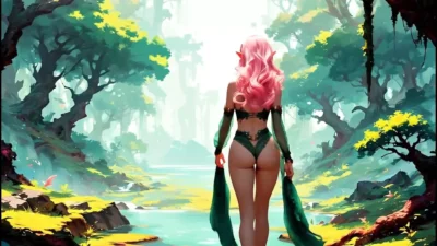 Elli – AI generated pink elf and her friend