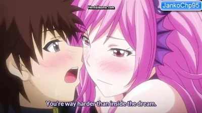 Beautiful hentai succuba screams in pleasure while being double penetrated balls deep by his friends