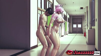 Pink Anime Gaming Girl With Big Tits And Round Ass Rule34 – Standing Doggy POV With Close Up Pussy Views, Desk Side Hardcore Fuck And Missionary Press On Floor Creampie For Teen Pussy
