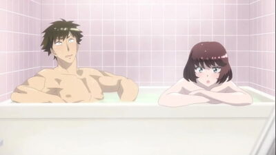 ”Moans Echo in the Steamy Outdoor Bath” Unexpected Threesome(Hentai Sex) Eng Sub