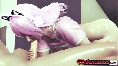 Pink Anime Gaming Girl Rule34 With Huge Tits And Round Ass – Sloppy Blowjob For Big Dick, Intense Sitting Handjob, Deepthroat Service With Cum In Mouth For Teen Girl Who Spat Out Sperm
